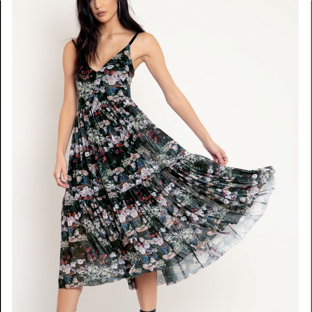 TAKE MY MONET TIER SHEER MIDAXI DRESS - LIMITED